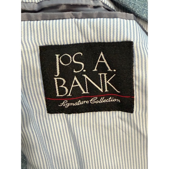 Jos A Bank Signature Collection Silk Sport Coat Blazer 39RTailored Fit Blue - Picture 5 of 14